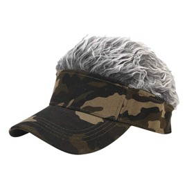 Hair Visor, Sun Visor with Wig, Hair Camouflage, Hat, Fluffy, Hair, Door, Outdoor, Golf, Joke Goods, Hip Hop, Sunshade, Fishing Flare, Hair Visor, Disguise, Driving, Baseball Cap