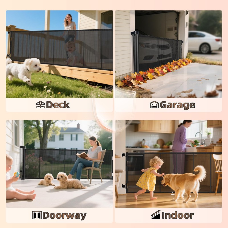 150 inch Retractable Baby Gates 34 inch Tall, Retractable Gate