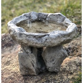 Athena Garden Inc. Natrual Organic Balancing Rock Bird Bath Bowl, small, CF-520