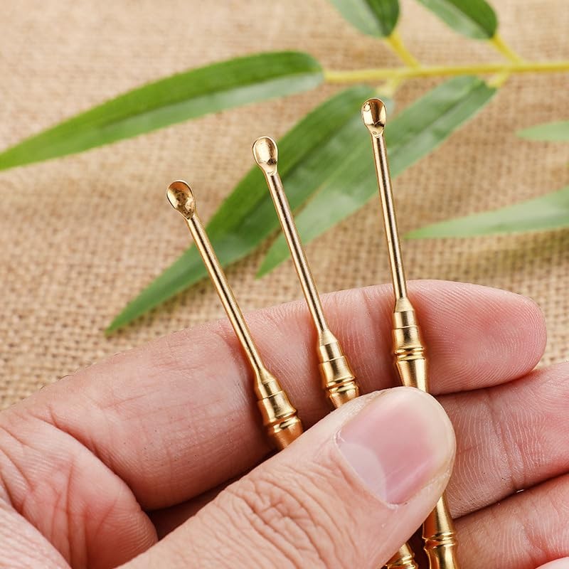 SHIDXIB 5Pcs Double-use Copper Ear Picks Brass Ear Picks Ear