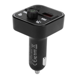 12-24V Bluetooth Car FM Transmitter MP3 Player QC3.0 Fast Charging RGB LED Backlit Voice Control for Google Assistant