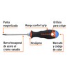 Truper DP-1/4X4B, Desarmador de cruz, mango Comfort Grip, 1/4" x