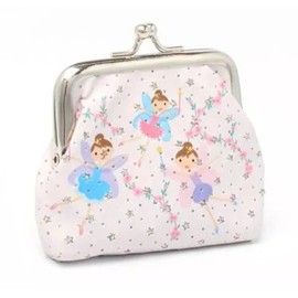 Childrens Girls Kids Lilac Fairy Princess Glitter Star Coin Purse with Silver Clasp 9 x 7cm