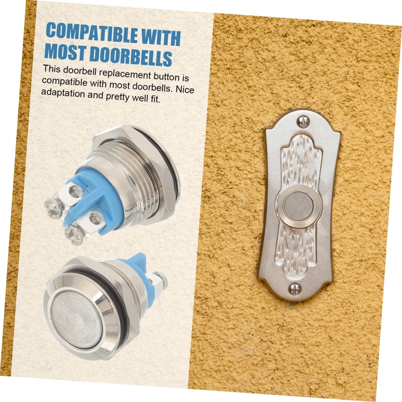 KONTONTY Replacement Doorbell Kit 2 Door Bell Push Buttons No