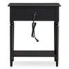 Leick Home 20022-BK Coastal Nightstand Side Table One Drawer Traditional