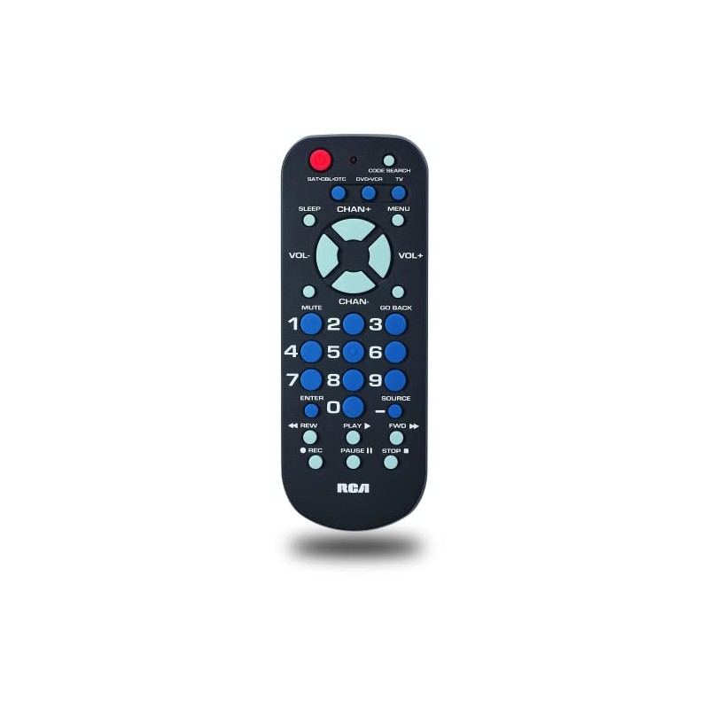 RCA 3-Device Palm-Sized Universal Remote, Long Range IR, Replaces Most