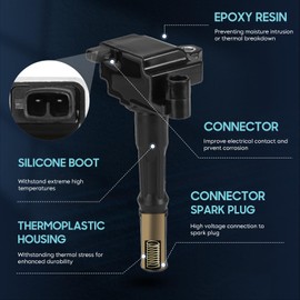 3PCS Ignition Coil Pack and 6PCS Iridium Spark Plug with Wireset Fit for Toyota 4Runner T100 Tacoma for Tundra 1995 1996 1997 1998 1999 2000 2001 2002 2003 2004 3.4L, Replace for UF156, Black