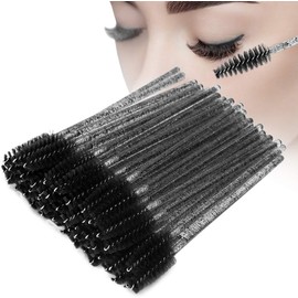 Brochas desechables de nailon para máscara de pestañas y cejas: brochas de maquillaje portátiles, fáciles de usar, para un estilizado de pestañas y cejas.