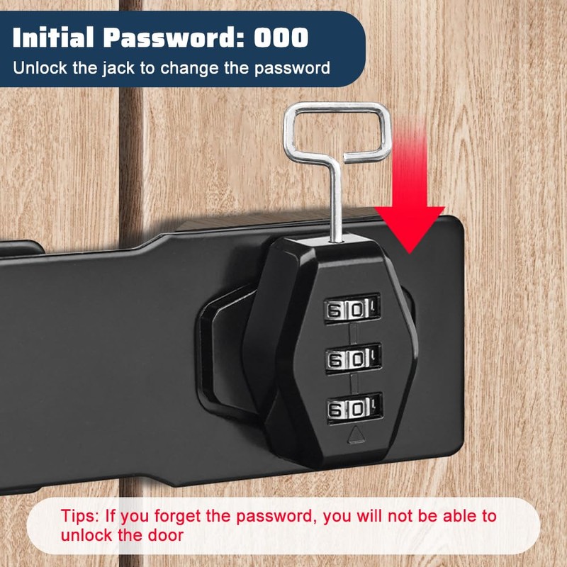 LANSKYLAN Hasp Combination Lock 4 Inch Security Hasp with Lock