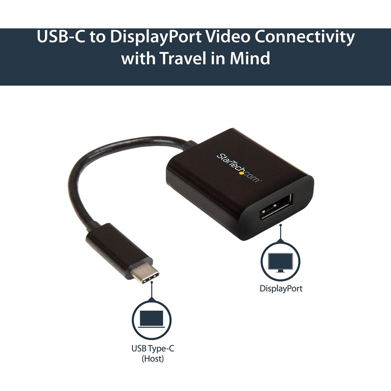 Startech CDP2DP Adaptor USB-C a DisplayPort, Negro