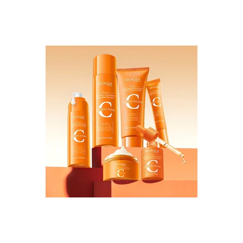 Kit Facial 6 Piezas Vitamina C Acido Con Hialuronico Bioaqua
