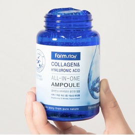 팜스테이 콜라겐 &amp; 히아루론산 올인원 앰플, 250ml, 1개 Farmstay Collagen & Hyaluronic Acid All-in-One Ampoule, 250ml, 1 piece