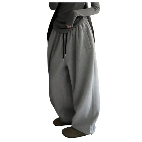 GORGLITTER Women's Baggy Sweatpants Y2K Drawstring High Waisted Loose Long