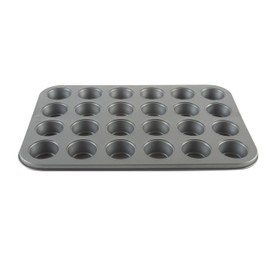 Kitchen Details 24 Mini Cupcake Pan | Nonstick | Bakeware | Easy to Clean | Grey| Makes 24 Mini Cupcakes | Durable