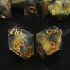 Haxtec Sharp Edge Dice Set Black White Gold Glitter Resin