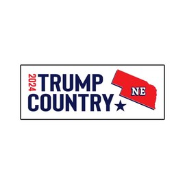 Trump Country NE 2024 Bumper Sticker Decal (3.37" x 9") | Peel & Stick | Political, Stickers, Politics, Republican, Trump, Vote