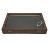Pin Display Case Large Black PU Leather Dustproof Glass Widely