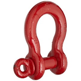 Crosby 1018561 Carbon Steel S-209 Screw Pin Anchor Shackle, Self-Colored, 9-1/2 Ton Working Load Limit, 1-1/8" Size