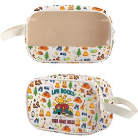 MYSOMY Camper Gifts Happy Camping Life Campsite Outdoors RV Travel Hiking Luggage Waterproof Pouch (Camping CB2)