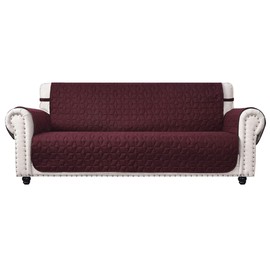 Ameritex Couch Sofa Slipcover 100% Waterproof Nonslip Quilted Furniture Protector Slipcover for Dogs, Children, Pets Sofa Slipcover Machine Washable (Burgundy, 68'')