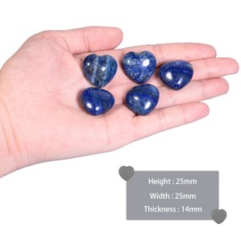 Nupuyai Pack of 8 Love Heart Stone Set for Reiki Chakra Balancing, Healing Pocket Palm Crystal Energy Stones Kit for Valentines Gift, Mixed Color