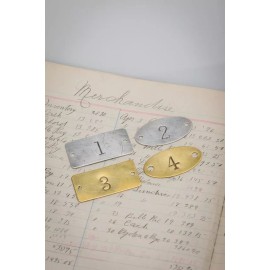 Custom Brass Tags - Numbered Locker number plate - locker number - hotel door - Oval 2" x 1", Brass