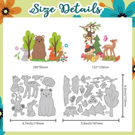 DELORIGIN Cutting Dies with Forest Animals for Cutting Cards Cutting Stencils Templates Embossing Stencils Frame Cutting Dies New Arrivals for Embossing Scrapbooking Crafts Christmas Party Decoration