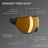 Black Crevice Replacement Visor with Full Protection (Yellow)
