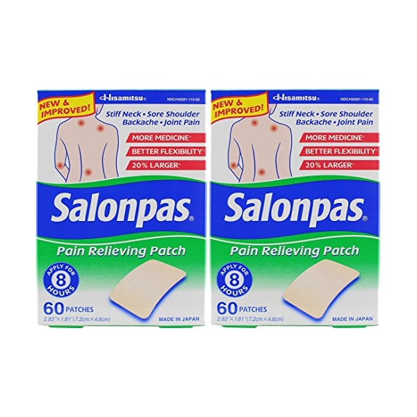 Salonpas Pain Relieving Patches, 60 Count (Pack of 2)