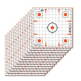 Allen Company EZ Aim 12 inch Square Sight-in Grid Paper Shooting Target, 13-Targets Per Pack, White/Orange - USA Designed & Tested