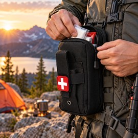 Tactical First Aid Pouch for Outdoor Gear Storage – Durable 1000D Nylon MOLLE Organizer for Hiking, Camping & EDC Use