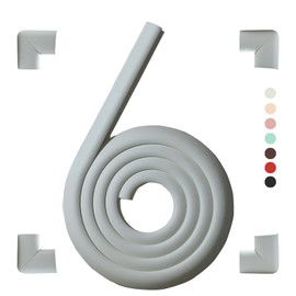 Furniture Corner & Edge Safety Bumpers,Baby Proofing Edge Guards,Kids Children and Baby Safety Foam Protector Products,Suitable for Coffee Table Desk (Grey(4 Corner&6.5 ft Safety Bumpers))