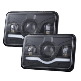 xinyee 2 PCS 4x6 Inch LED Headlights, 5 Inch Rectangular Headlamps with High Low Beam DRL Replacement for Peterbilt Kenworth Freightliner Ford Probe Oldsmobile Cutlass