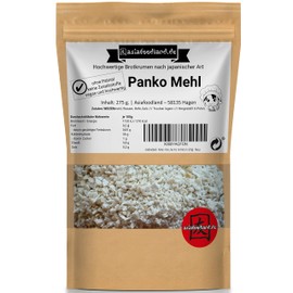 Asiafoodland - Premium Panko - Breadcrumbs - No Palm Oil, No Additives, Vegan - Breadcrumbs in Japanese Style, Pack of 1 (1 x 275 g)