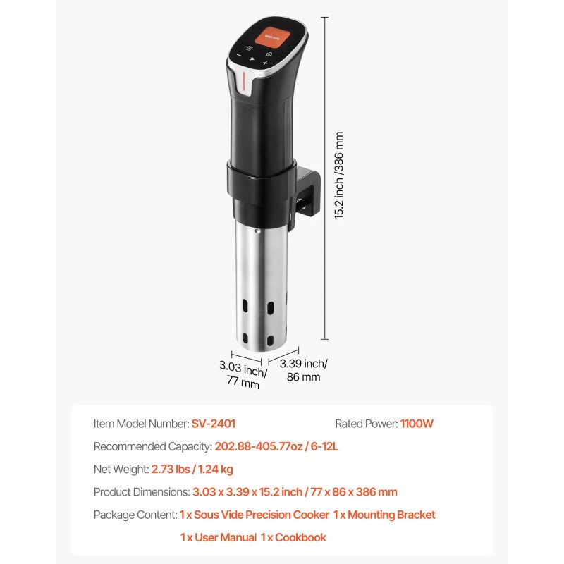 1100W Sous Vide for Precision Cooker with WIFI Immersion Circulator