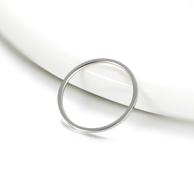 INRENG Women's Stainless Steel 1MM Thin Plain Midi Stacking Ring