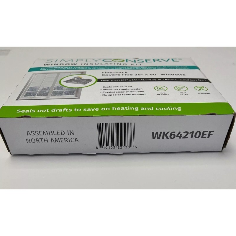 Simply Conserve Window Insulating Kit Indoor 5-Pack 36" x 60"