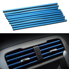 Car Air Vent Decoration FaJoek Pack of 10 20 cm Car Air Outlet Decoration Strips, DIY Car Interior Strips, Car Styling Ventilation Grille Trim Universal (Blue)