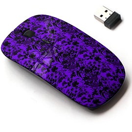 2.4G Wireless Mouse with Cute Pattern Design for All Laptops and Desktops with Nano Receiver - Watercolor Flowers Floral