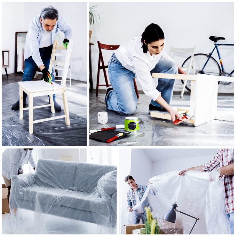 ARVO Large Plastic Dust Sheets for Decorating - 12ft X