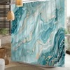 ChloropLastid Teal Marble Shower Curtain 72x72 Inch Abstract Turquoise Gold