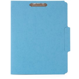 100 Blue End tab Fastener File Folders, Reinforced Straight Cut Tab, Durable 2 Prongs for Standard Medical Files, Office Reports, and More, Letter Size, Blue, 100 Pack