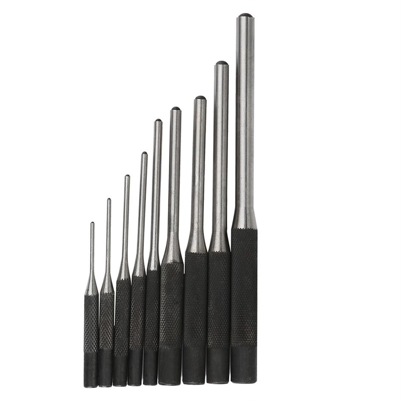 9PCS Durable Steel Roll Pin Punch Set Mechanics Professional Tool
