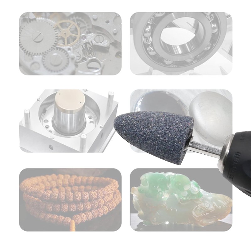 2 Pcs Hexagonal Shank Abrasive Mounted Stone, Cone Shape Grinding