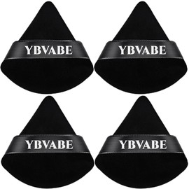 YBVABE Triangle Powder Puff for Makeup, Velour Soft Puff for Loose Powder, Blush, Concealer, Dry & Wet Use, Face & Eye Setting Tool