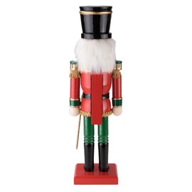 Clever Creations Red King 14 Inch Traditional Wooden Nutcracker, Festive Christmas Décor for Shelves and Tables
