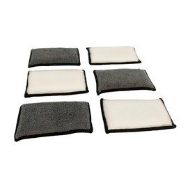 chanllenwil Microfiber Car Wash Sponges 6pack Combo, Brush Bristles Wash Pad, Sponge Interior Scrubbing Sponges for Leather, Plastic, Vinyl and Upholstery Cleaning