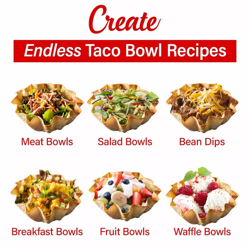 Brentwood TS-257R Taco Bowl Maker 750 Watts Red
