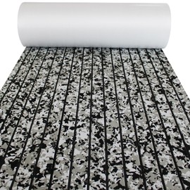 LUBEMIDA EVA Foam Boat Flooring Sheet Marine Faux Teak Decking Carpet for Yacht Floor,94.5"x35.4" Adhesive and Bevelled Edge (Camo +Black)