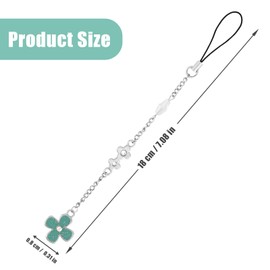 XIHIRCD Four Leaf Clover Phone Charm, Cartoon Anime Phone Charm Shamrock Keychain Charm Flower Phone Strap Charm Cosplay Costume Keyring Pendant for Bag Phone Decoration (Blue)